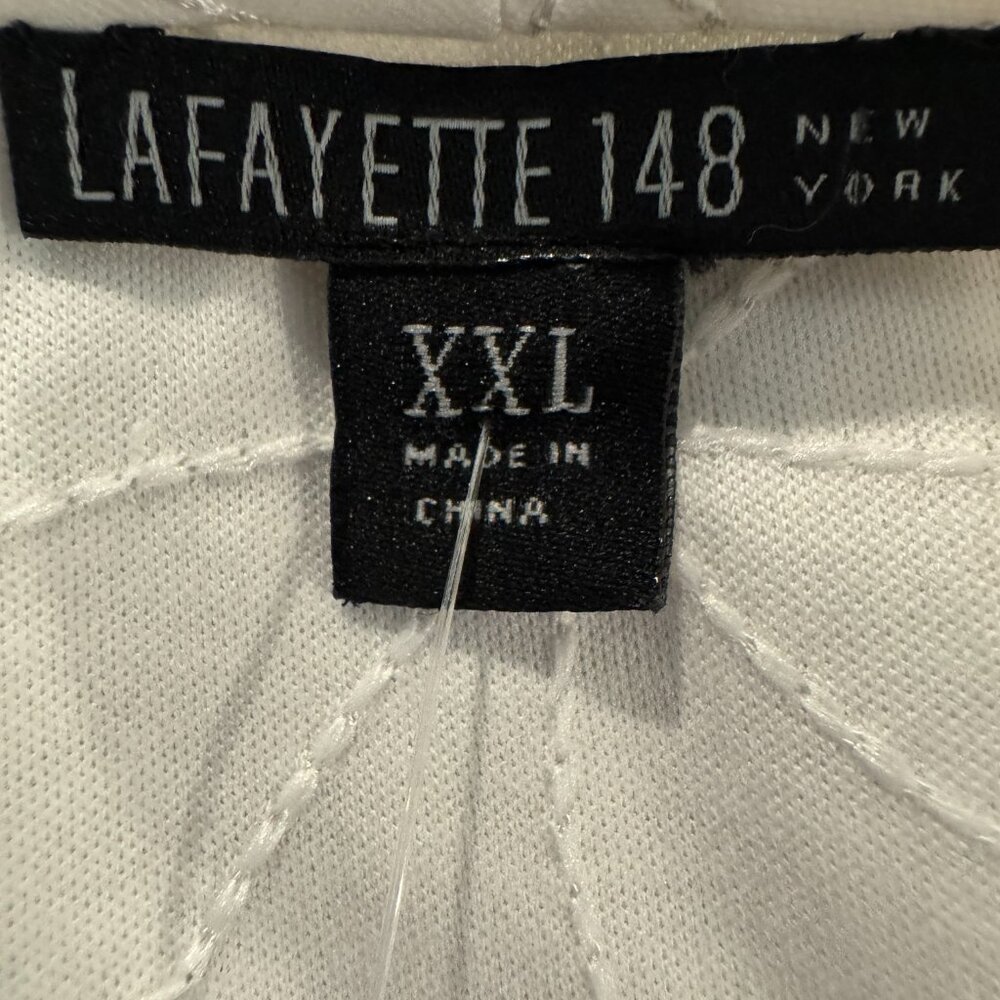 NWT Lafayette 148 New York Giada Cap Sleeve Embroidered Top XXL White MSRP $198 - Picture 5 of 8